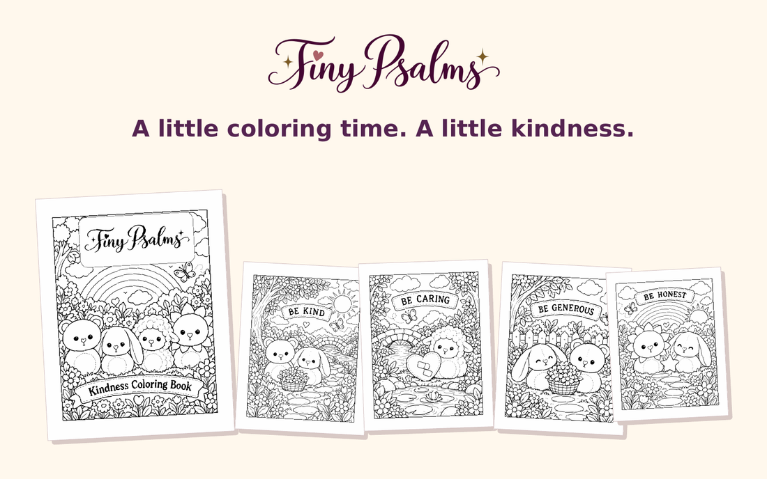 Five free Tiny Psalms kindness coloring pages