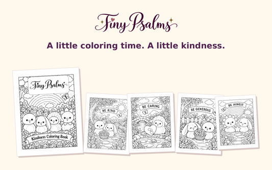 Five free Tiny Psalms kindness coloring pages