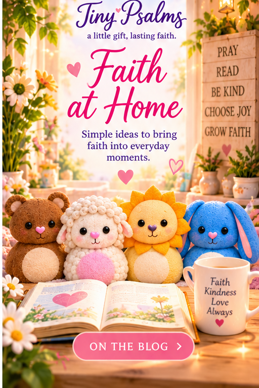 Faith at Home: Simple Ideas for Everyday Moments — approved Tiny Psalms bear, lamb, lion and bunny artwork