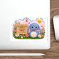 Cute Blue Bunny Die-Cut Sticker — Psalm 23:1 ‘The Lord is my shepherd’ Faith Sticker