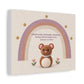 Christian Nursery Canvas Art — 'Be completely humble and gentle' Ephesians 4:2 Rainbow Bear