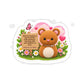 Cute Bear Floral Sticker with Bible Verse (Ephesians 4:2) — Die-Cut Christian Inspirational Sticker