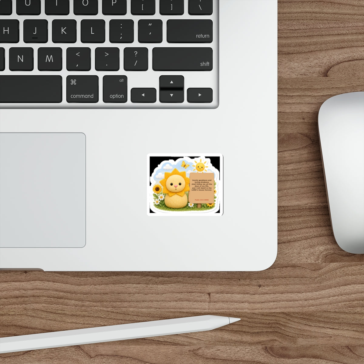 Psalm 23:6 Sunflower Lion Die-Cut Sticker — Christian Faith Inspirational Sticker