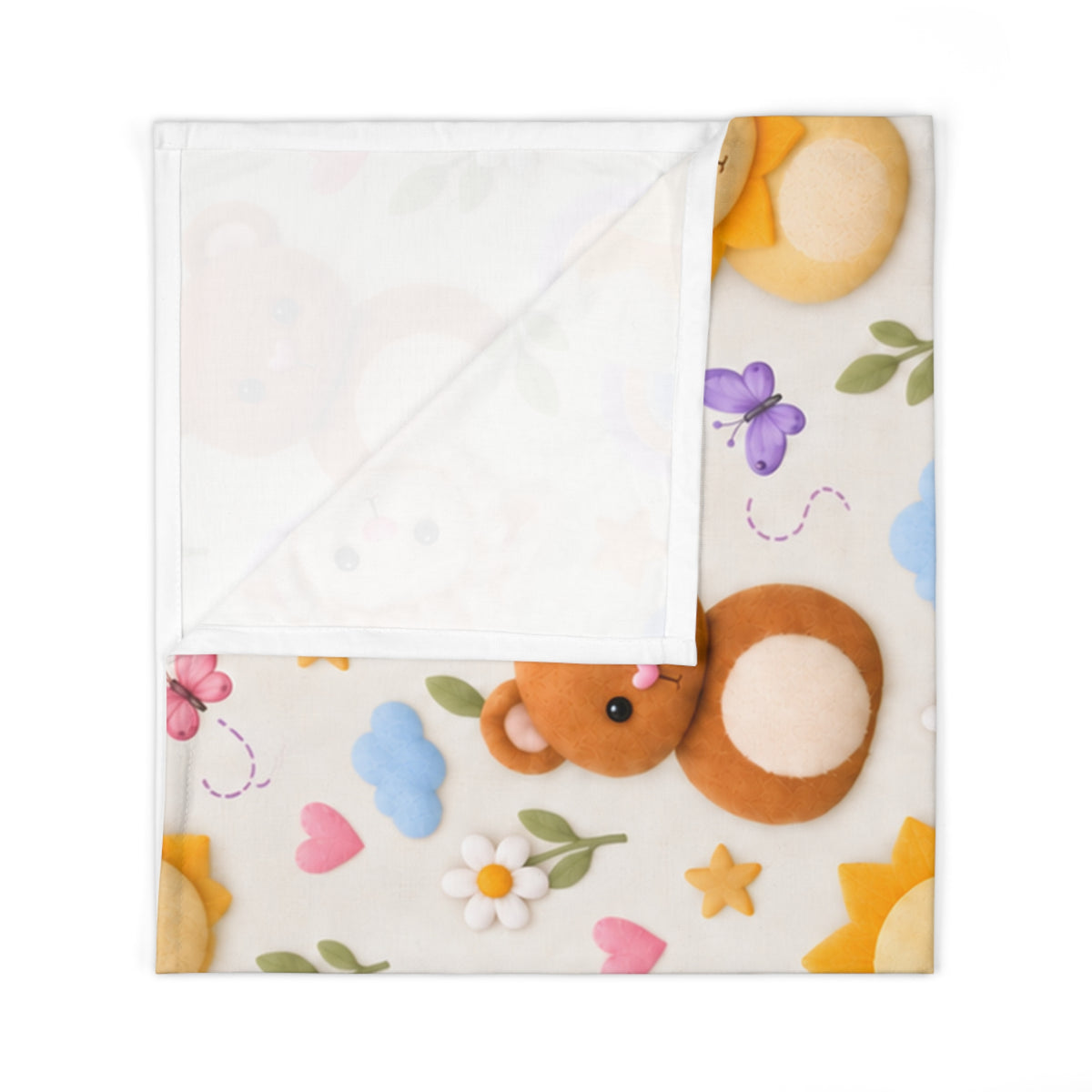 Christian Baby Swaddle Blanket – Psalm 4:8 Nursery Wrap with Cute Animals & Rainbows