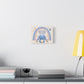 Bible Verse Nursery Canvas - "Do Good and Share" Blue Bunny Rainbow Wall Art