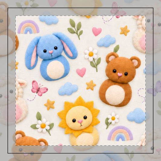 Tiny Psalms Nursery Pillow – Bear, Bunny, Lamb & Lion