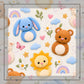 One character pillow with insert, 14 × 14 inches